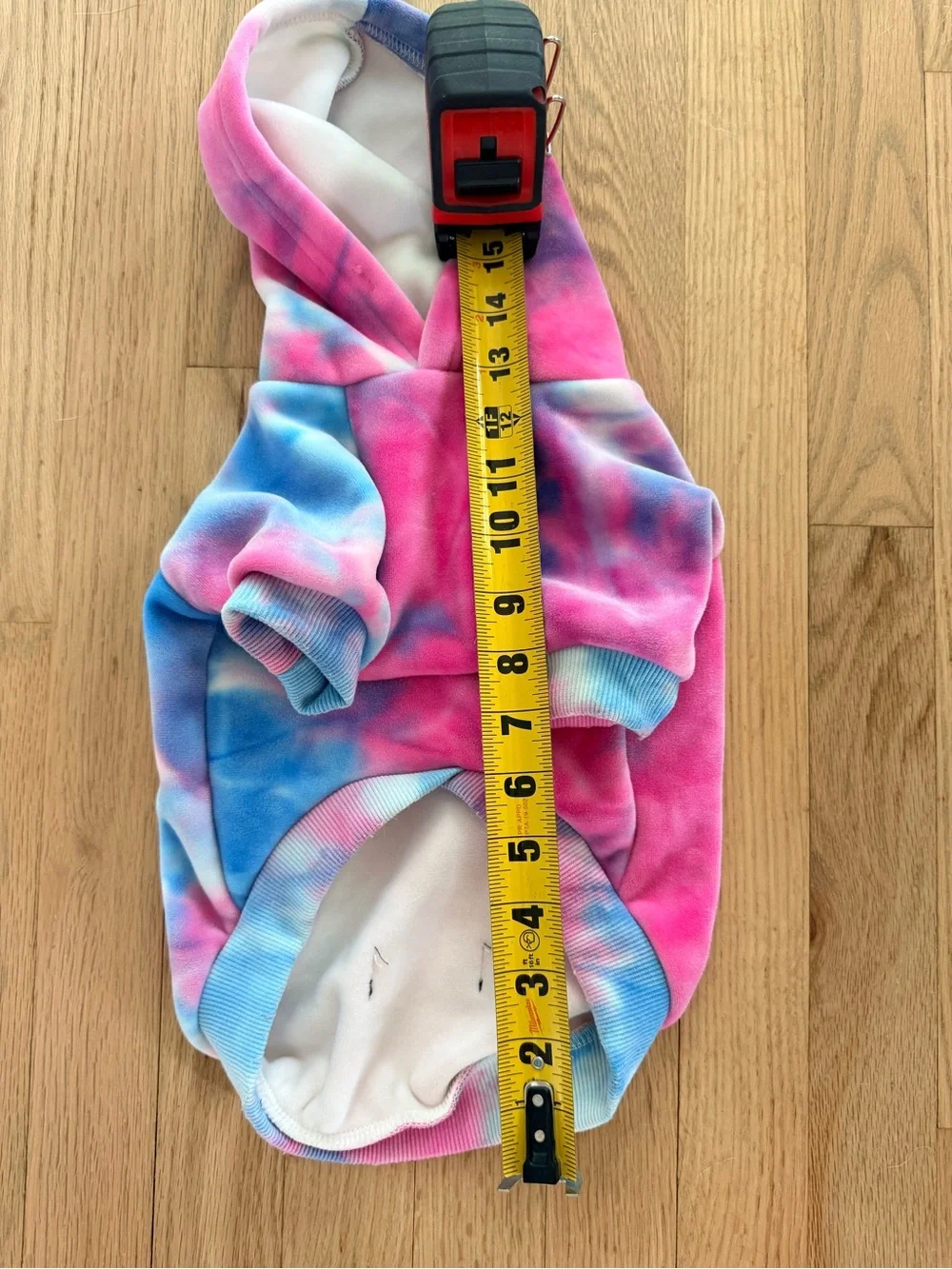 Spark Paws Velvet Dog Hoodie – Pink & Blue Tie-Dye – Estimated Large